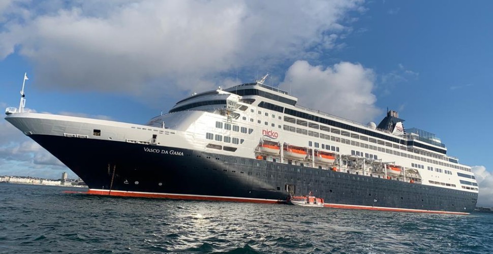Vasco de Gama cruise ship in Plymouth Sound